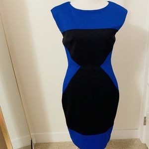 MAGGY LONDON black and blue dress